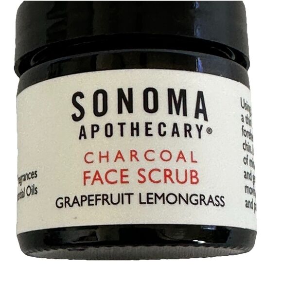 Sonoma Apothecary Charcoal Face Scrub 1oz. Grapefruit Lemongrass Paraben-Free - Picture 1 of 5